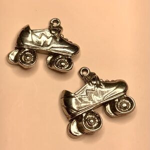 Pair of Vintage Silver-tone Roller Skate Charms